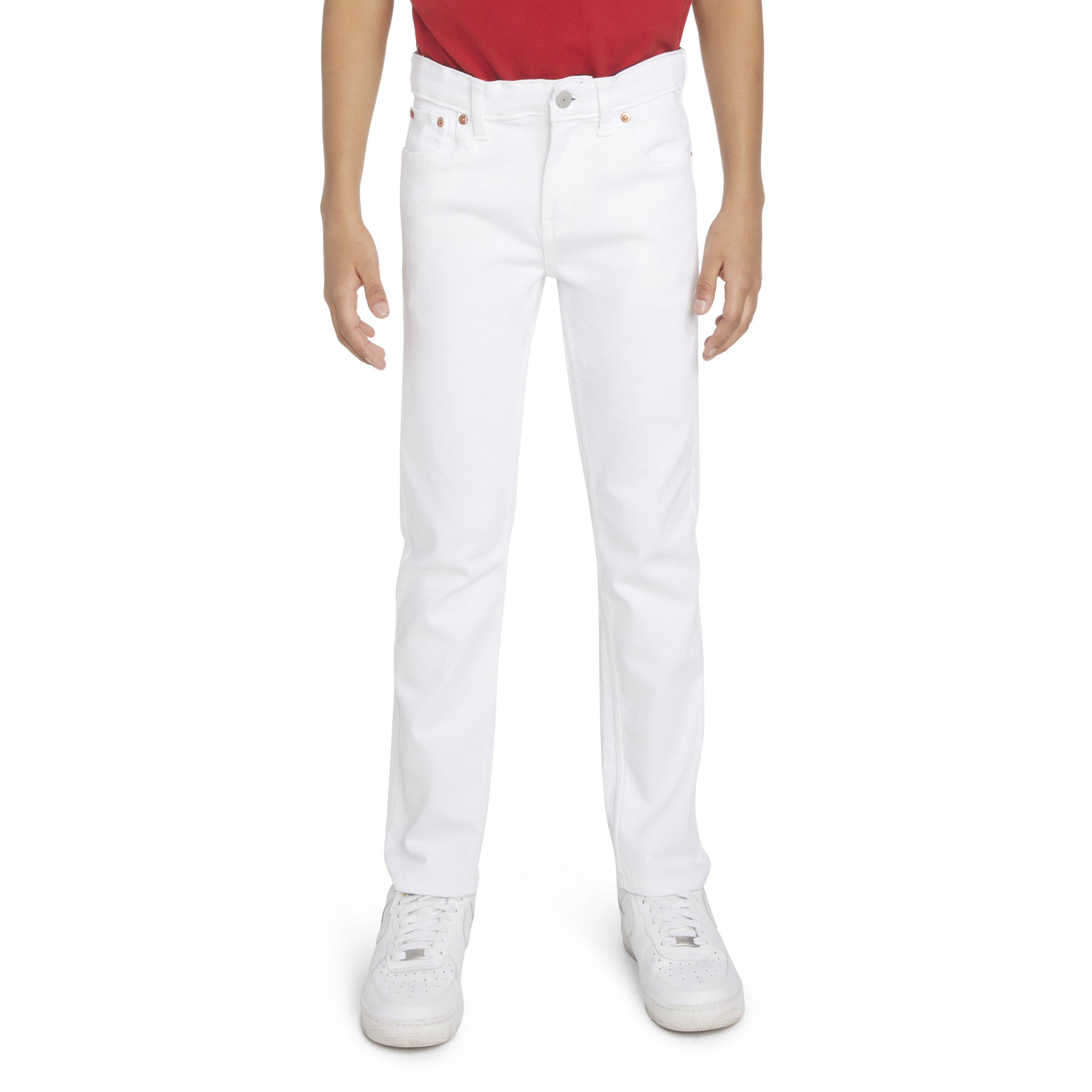 Levi's 502 Strong Performance Tapered Fit White Wash Big Boys' Denim Jeans - White - WHITE